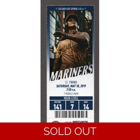 Luis Arraez MLB Debut 2019-05-18 Seattle Mariners vs Minnesota Twins Full Season Ticket C.J. Cron Multi HR 100 101 Ken Griffey Jr Bobblehead Day